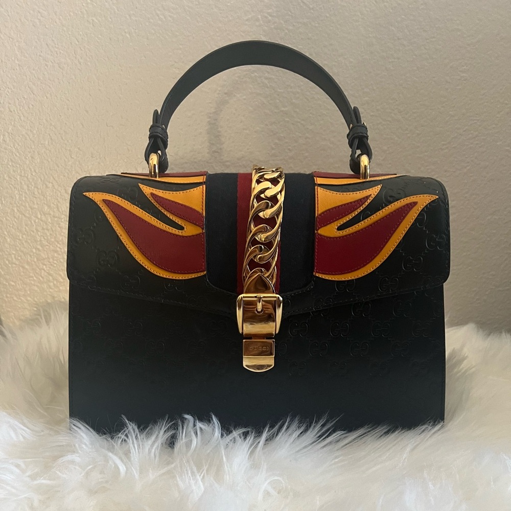Gucci Sylvie Embossed Tote Bag